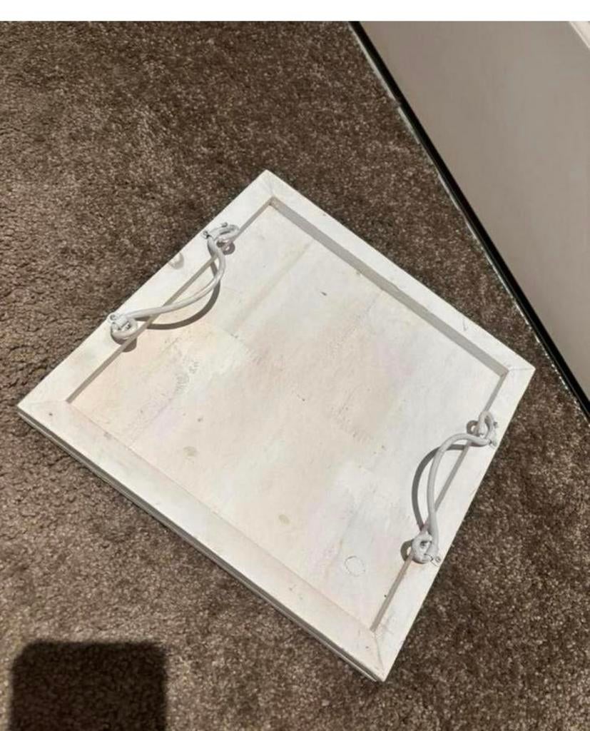 Houten tray met handvatten, Ophalen of Verzenden, Gebruikt, Vierkant, Hout