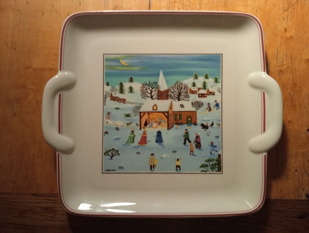 Villeroy & Boch Design Naif Christmas Vierkante Cakeschaal, Ophalen of Verzenden, Zo goed als nieuw, Porselein, Bord of Schaal