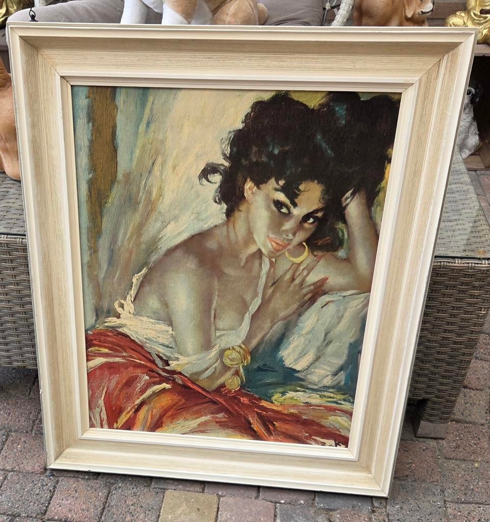 Vintage Schilderij 'Zigeunermeisje' uit de jaren 60, Ophalen