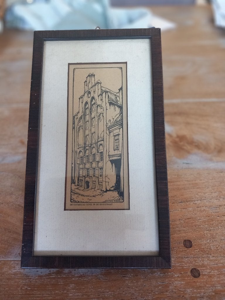 2 x Anton Pieck Ets of Litho in klein., Antiek en Kunst, Ingelijst, Ophalen of Verzenden, 1900 - 1949, Overige technieken