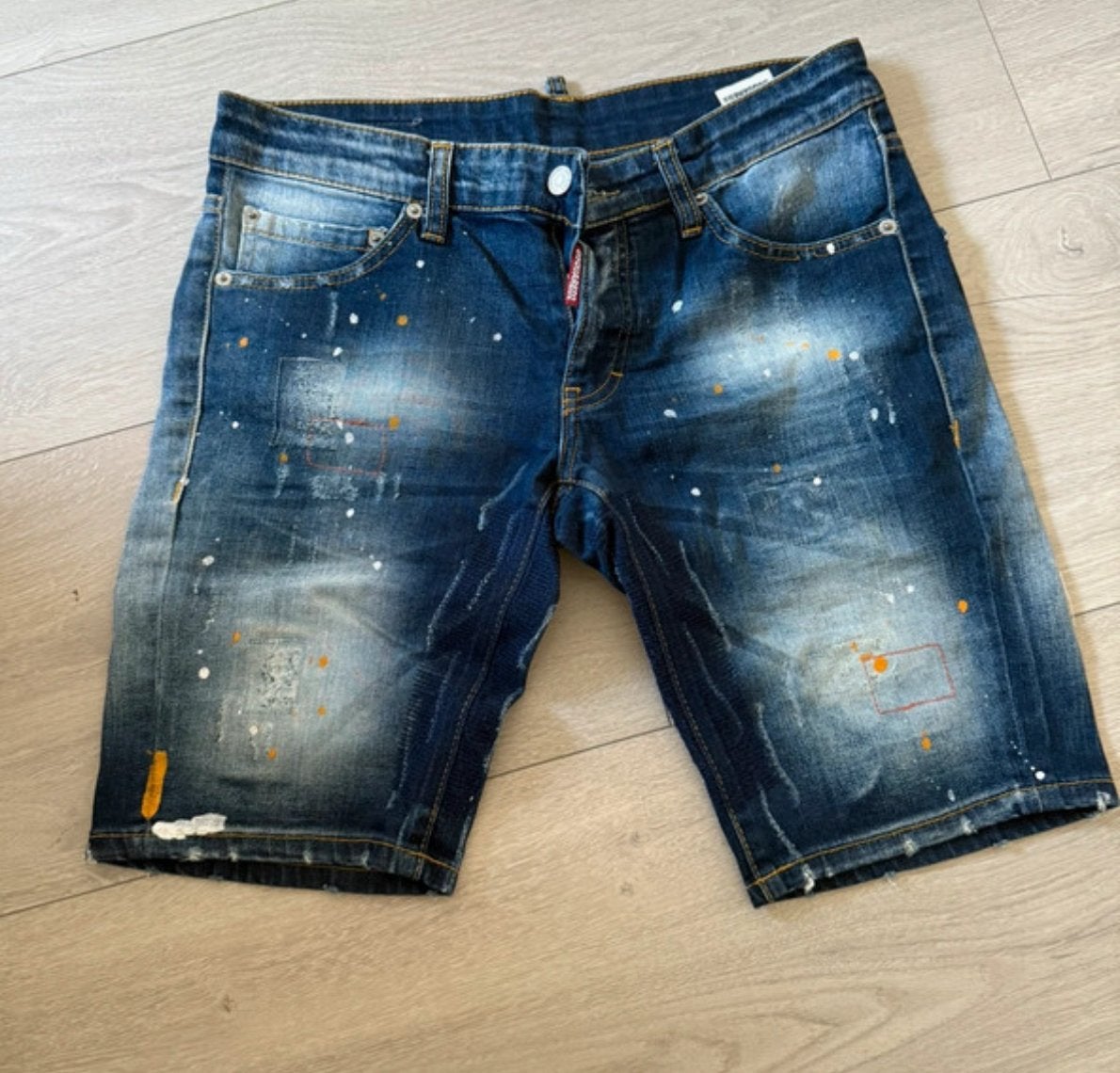 Dsquared2 korte broek short mt 42, Ophalen of Verzenden, Zo goed als nieuw, Blauw, W33 - W34 (confectie 48/50)