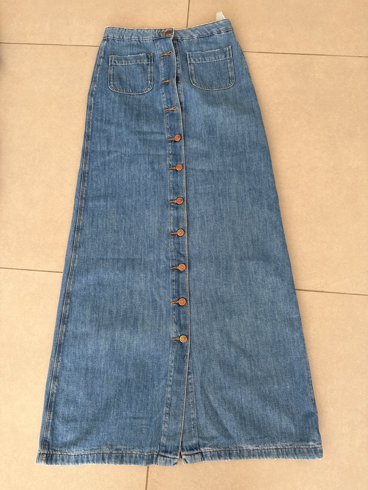 Zara TRF Denim lange spijkerrok met knoopsluiting, Kleding | Dames, Blauw, Ophalen of Verzenden, Zo goed als nieuw, Maat 36 (S)