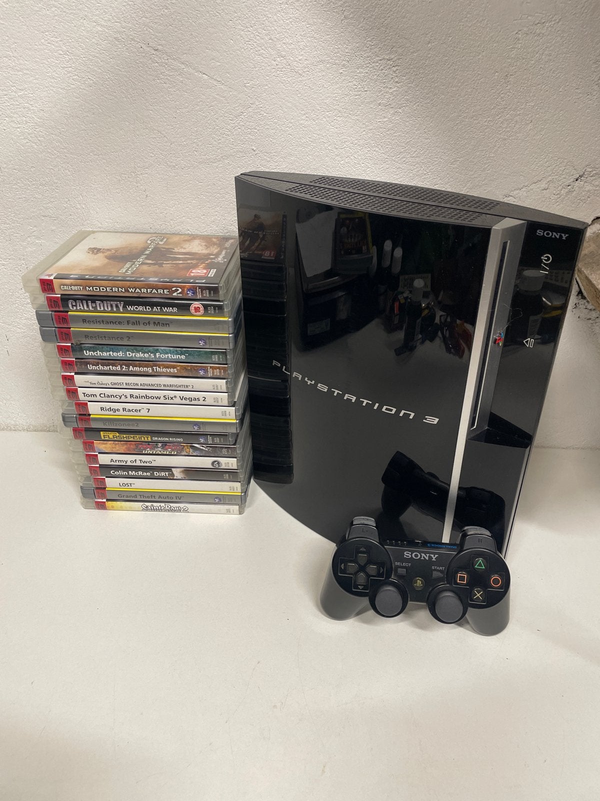 PlayStation 3 phat 40GB met 15 games en controller, Spelcomputers en Games, Online, Gebruikt, Vanaf 18 jaar, Shooter