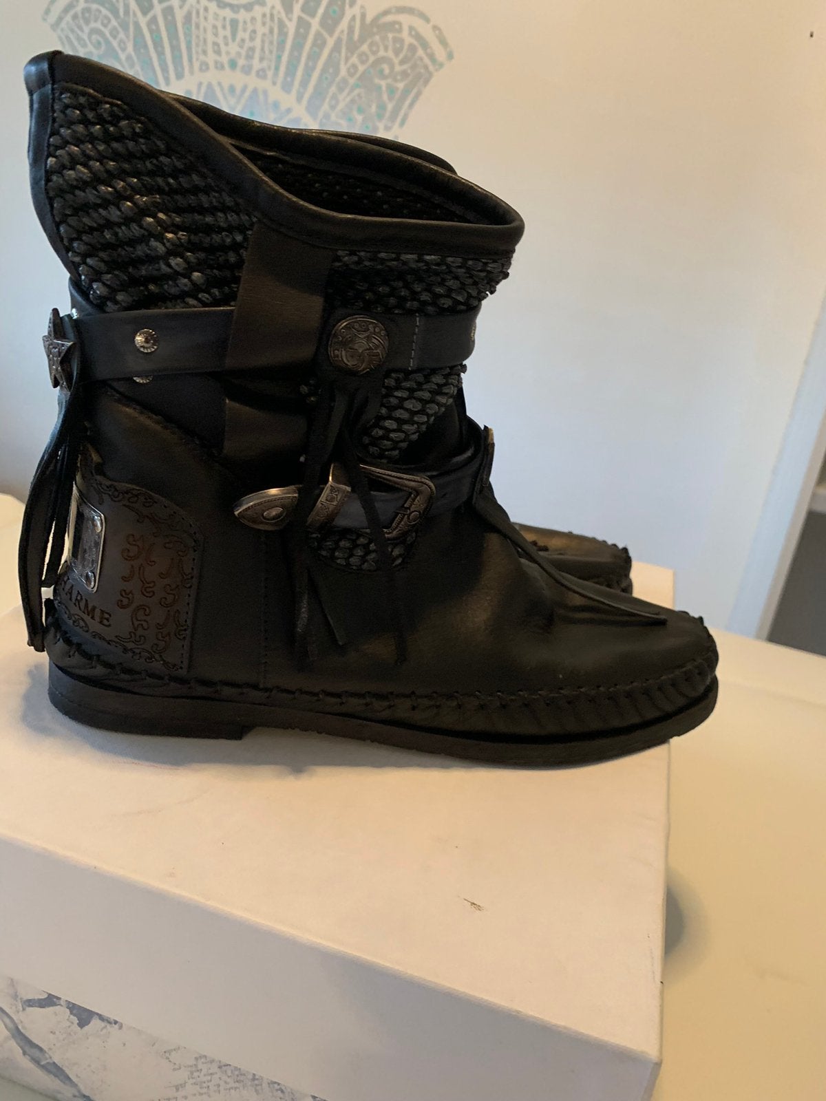 Karma of charme zwart leer maat 41 Nieuw!!, Kleding | Dames, Ophalen of Verzenden, Zo goed als nieuw, Zwart