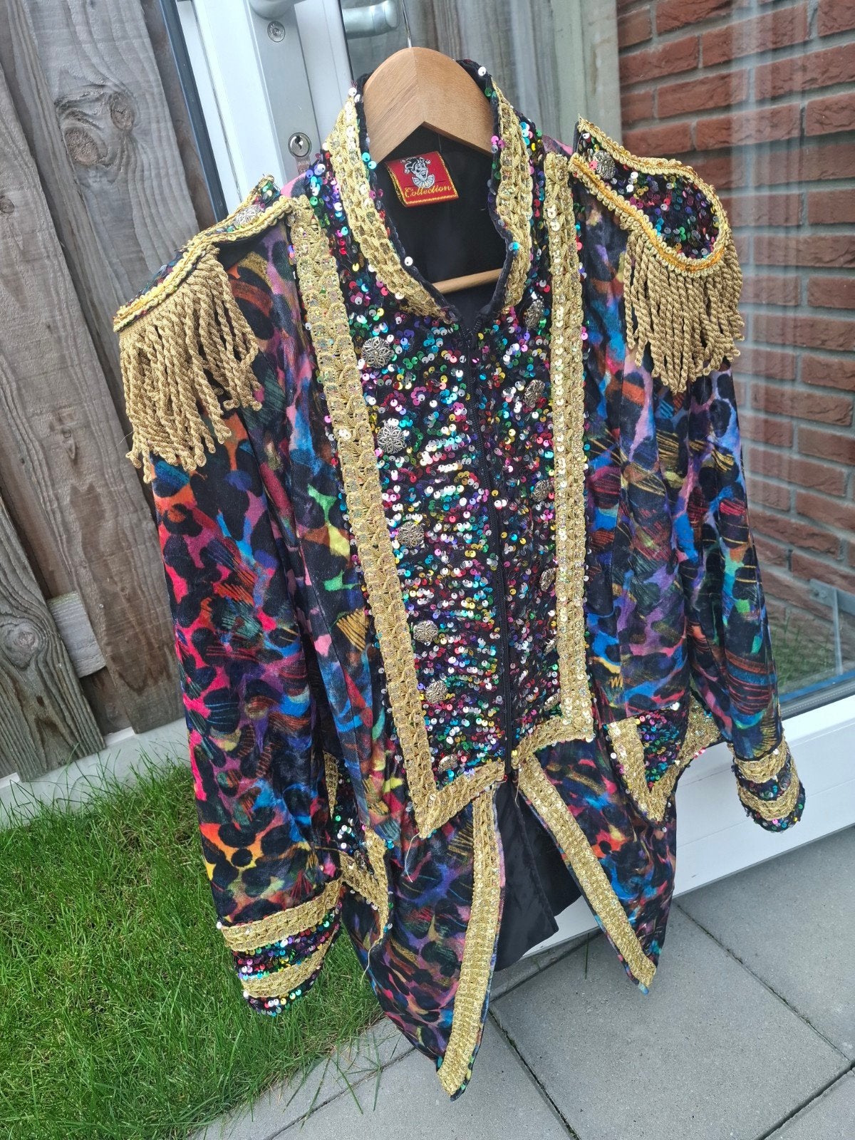 Luxe carnavalsjas glitter/multicolor, Carnaval, P.W. Hoofs, Maat 46/48 (XL) of groter, Ophalen of Verzenden