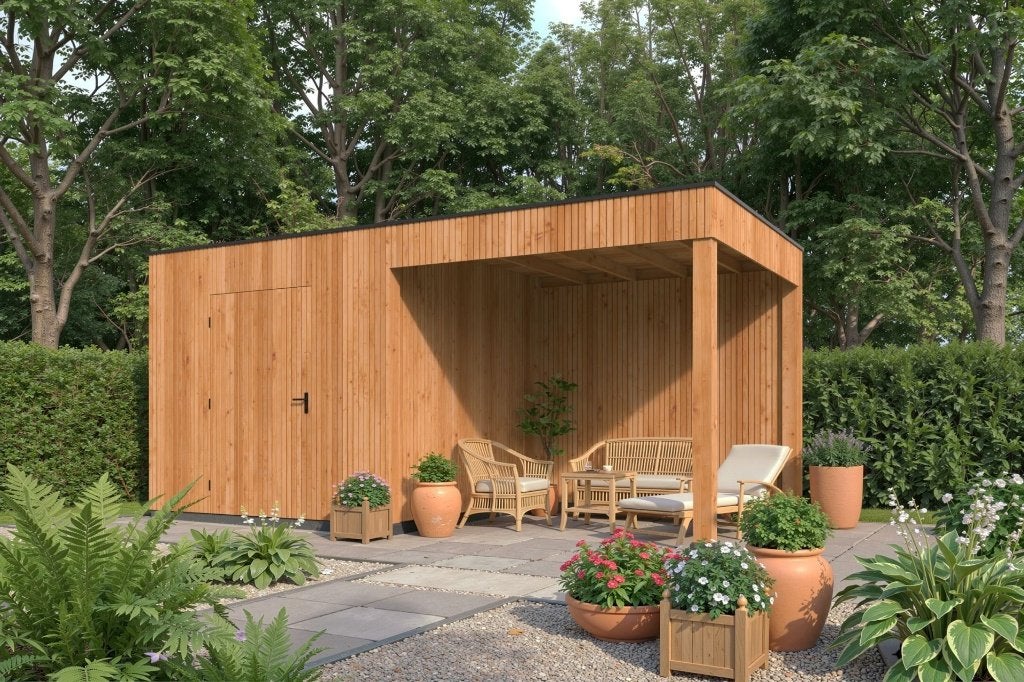 Tuinhuis Kubeline met luifel L280X590 CM, Verzenden, Nieuw