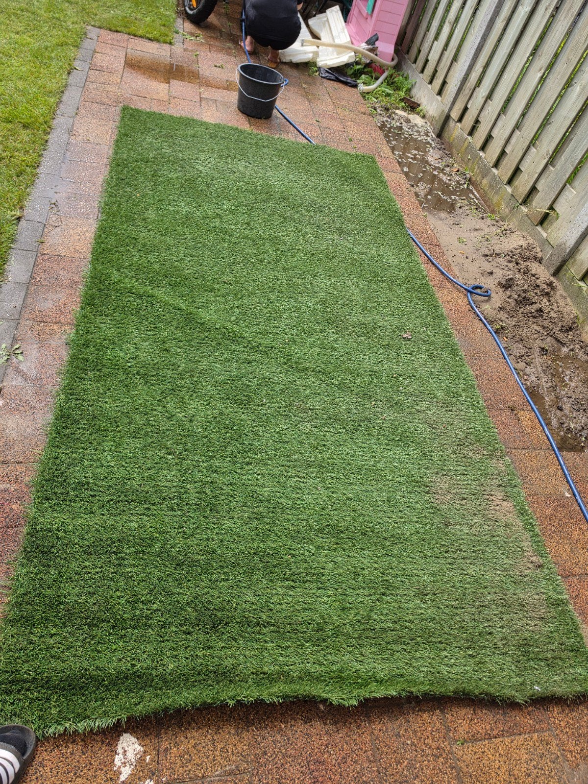2 Stukken Kunstgras 318x156cm - 40mm Hoog - Gebruikt, Tuin en Terras, Gras en Kunstgras, Ophalen