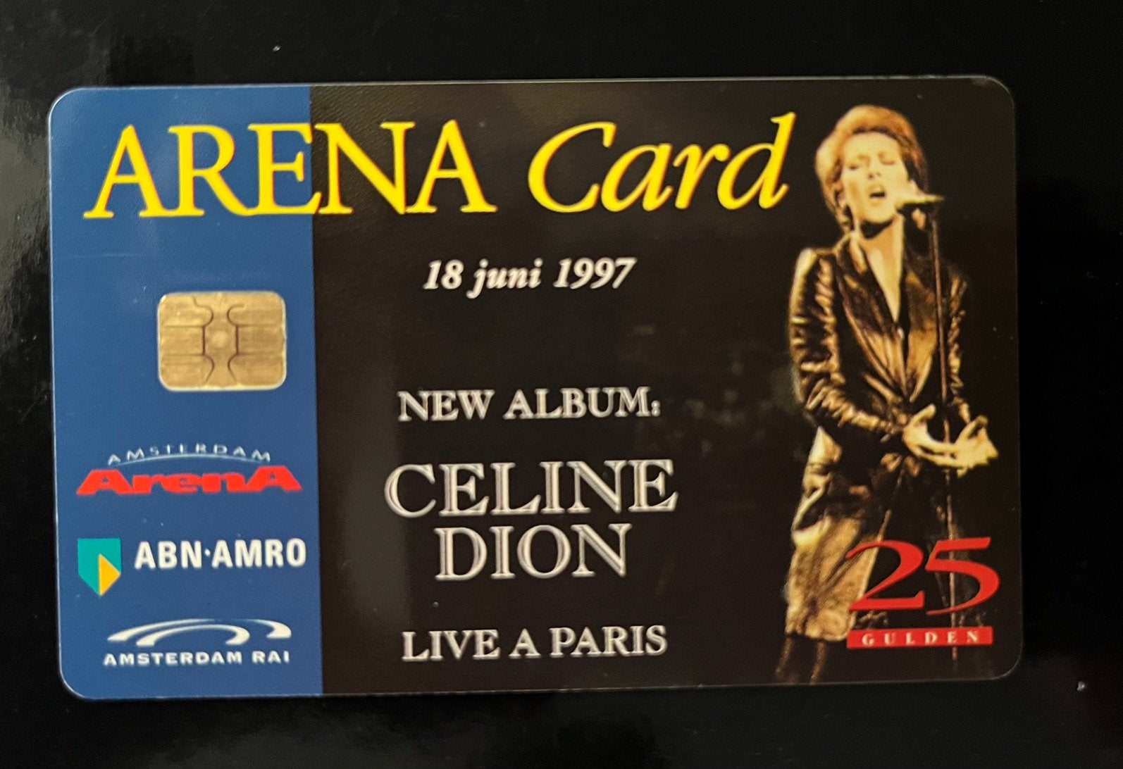 Arena Card 25 gulden Celine Dion 1997, Ophalen of Verzenden, Zo goed als nieuw, Foto of Kaart
