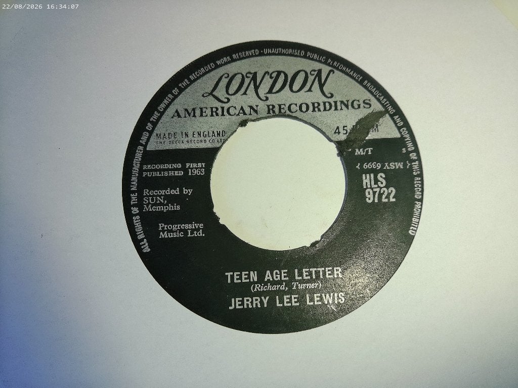 Jerry Lee Lewis - Teen age Letter, Gebruikt, Originele persing, 7 inch, Ophalen of Verzenden