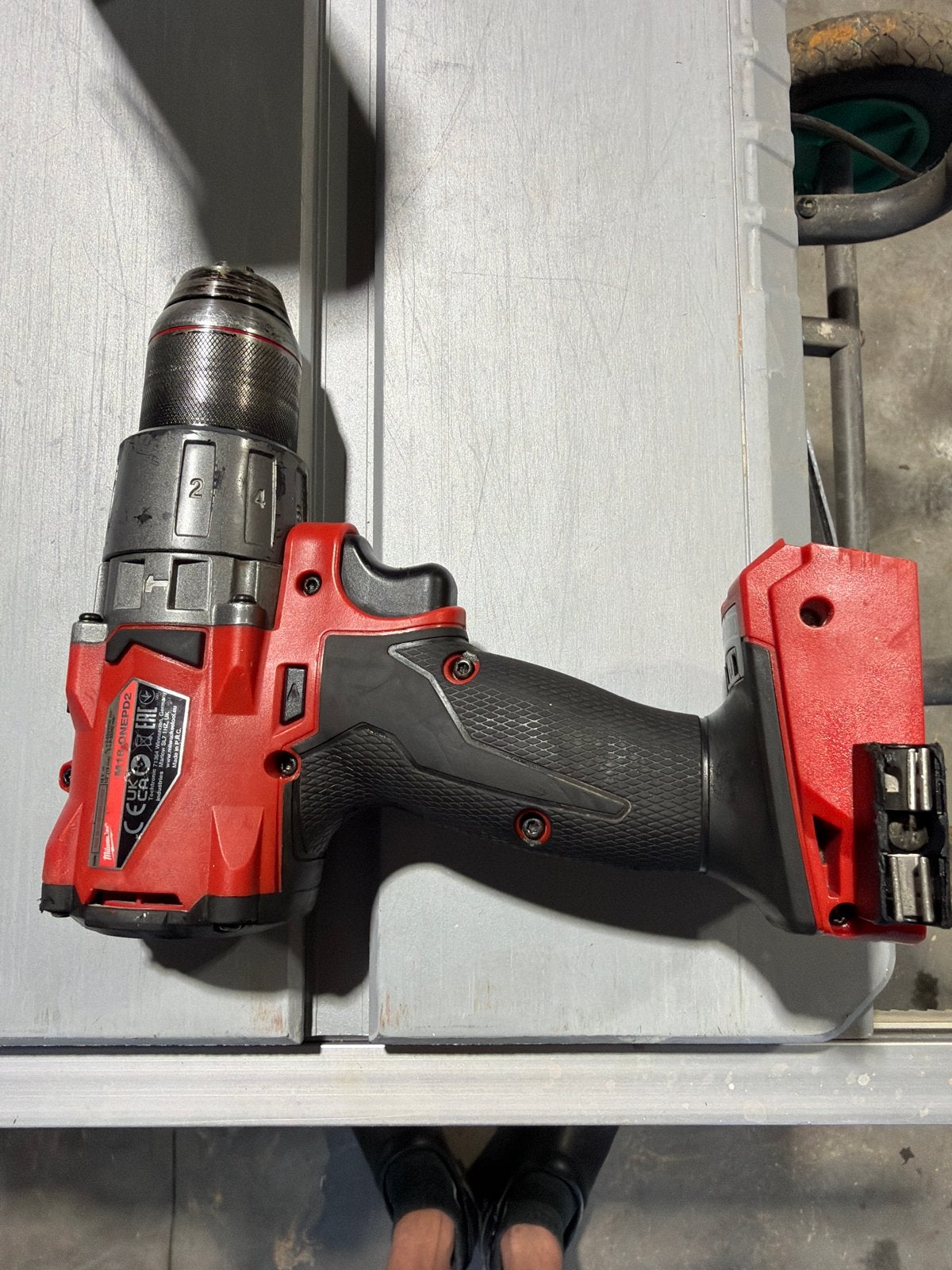 Milwaukee M18 ONEPD2 Klopboormachine (body), Ophalen of Verzenden, Boor- en Schroefmachine, Klopboormechanisme, Gebruikt