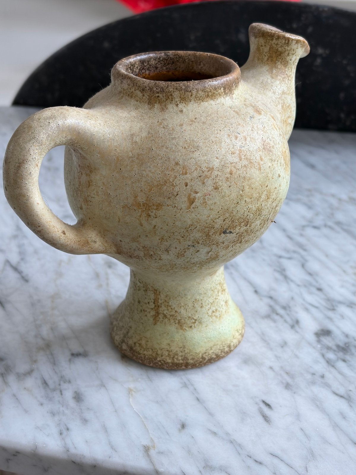 Vintage Aardewerk Olie Lampje - Uniek Decoratief Stuk, Antiek en Kunst, Ophalen of Verzenden