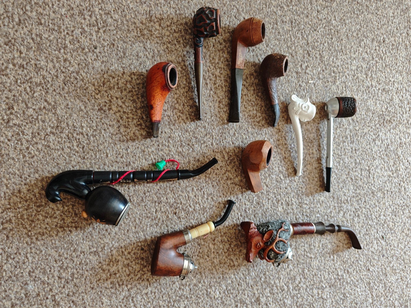 Unieke verzameling van antieke pijpen met houten kist, Ophalen, Gebruikt, (Water)pijp