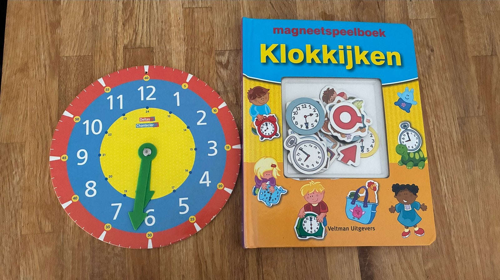 Magnetisch Klokkijken Leerboek Magneten + Draaischijf klok, Ophalen of Verzenden, Gebruikt, Rekenen