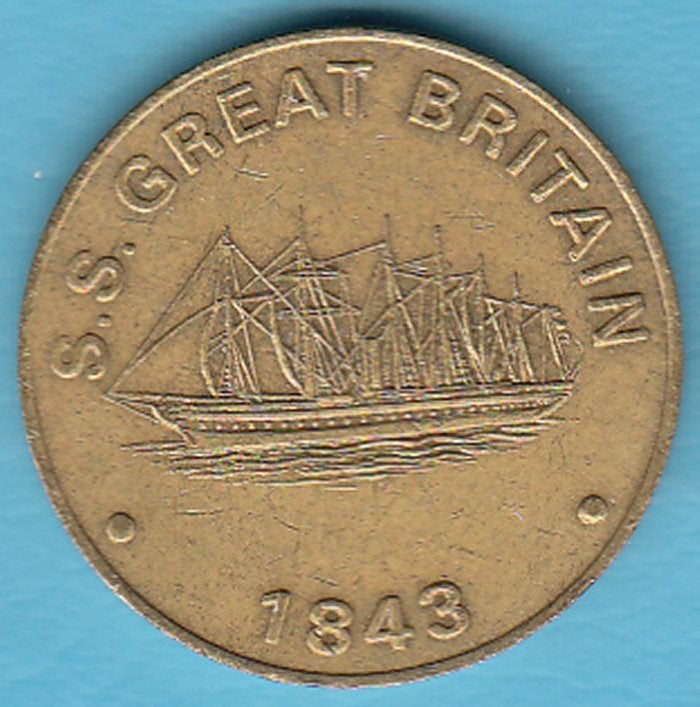 Penning Entrance S.S. Great Britain 1843 afbeelding schip, Ophalen of Verzenden, Overige materialen, Buitenland