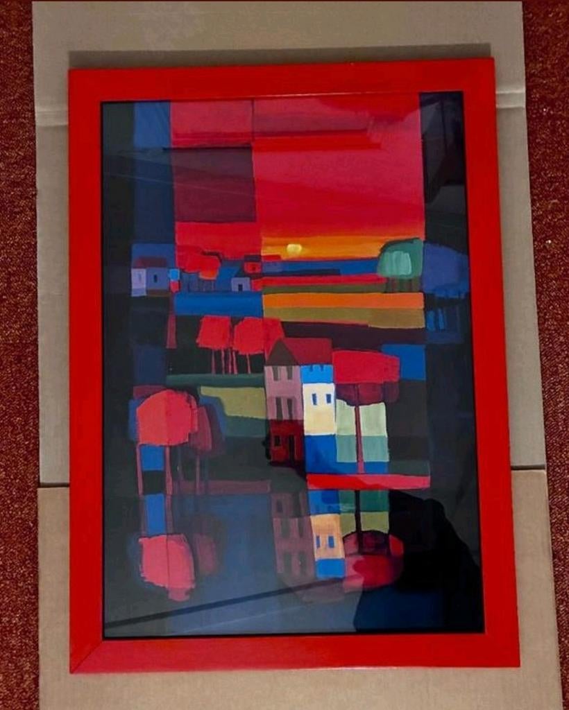 Ton Schulten Reproductie in lijst 65x45 cm schilderij, Ophalen of Verzenden