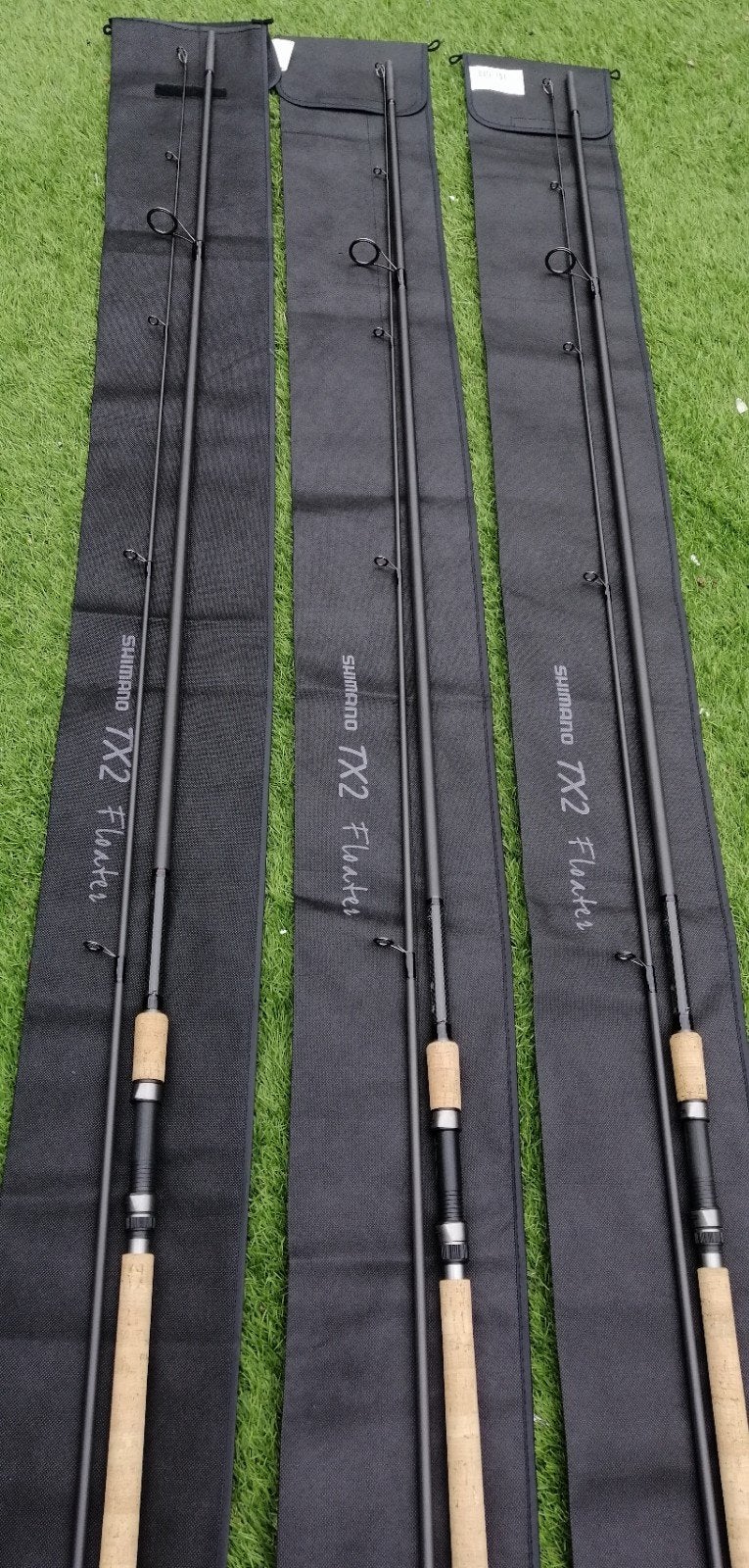 3 stuks Shimano TX2 Floater hengels, in nieuwstaat!, Ophalen, Zo goed als nieuw, Werphengel