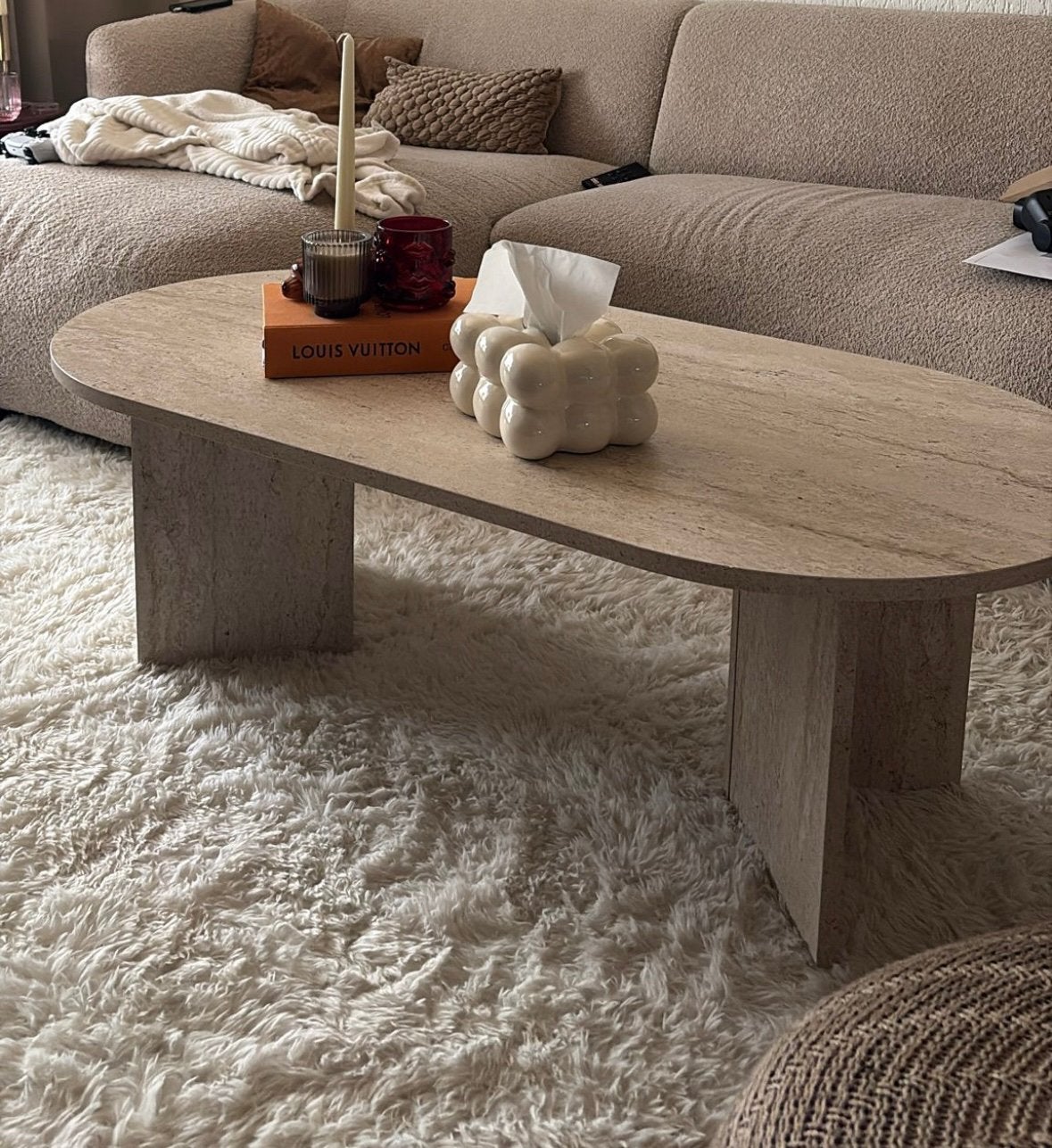 Tafel marmerlook, Ophalen, 100 tot 150 cm, 50 tot 100 cm, Zo goed als nieuw