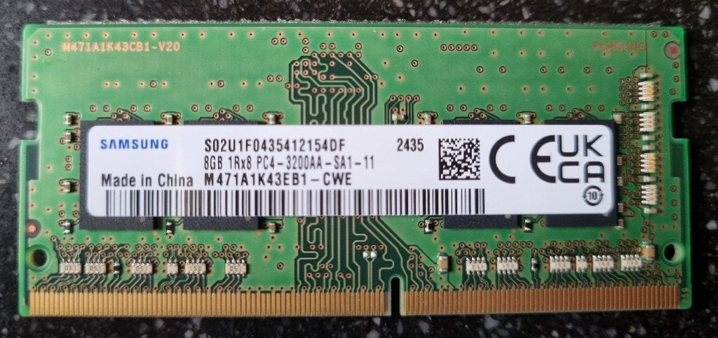 Samsung 8GB DDR4 Sodimm 3200 laptopgeheugenmodule, Computers en Software, RAM geheugen, DDR4, 8 GB, Ophalen of Verzenden, Zo goed als nieuw