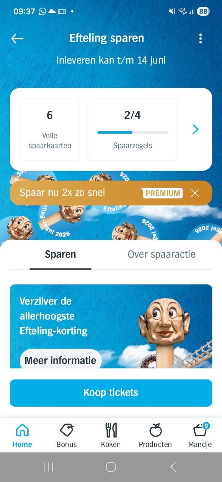 Efteling spaarzegels ruilen voor jumbo juichzegels, Jumbo, Ophalen of Verzenden