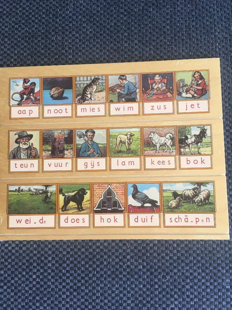 mini-lees plankje aap-noot-mies + losse letters, Ophalen