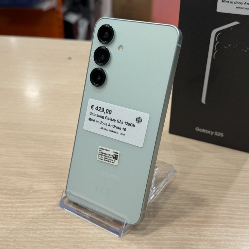 Samsung Galaxy S25 128Gb Mint in doos Android 16, Samsung, Zo goed als nieuw, Support@Samsung.com, 129, Samsung-ro, Yeongtong-gu
Suwon-si, Gyeonggi-do 16677
South Korea