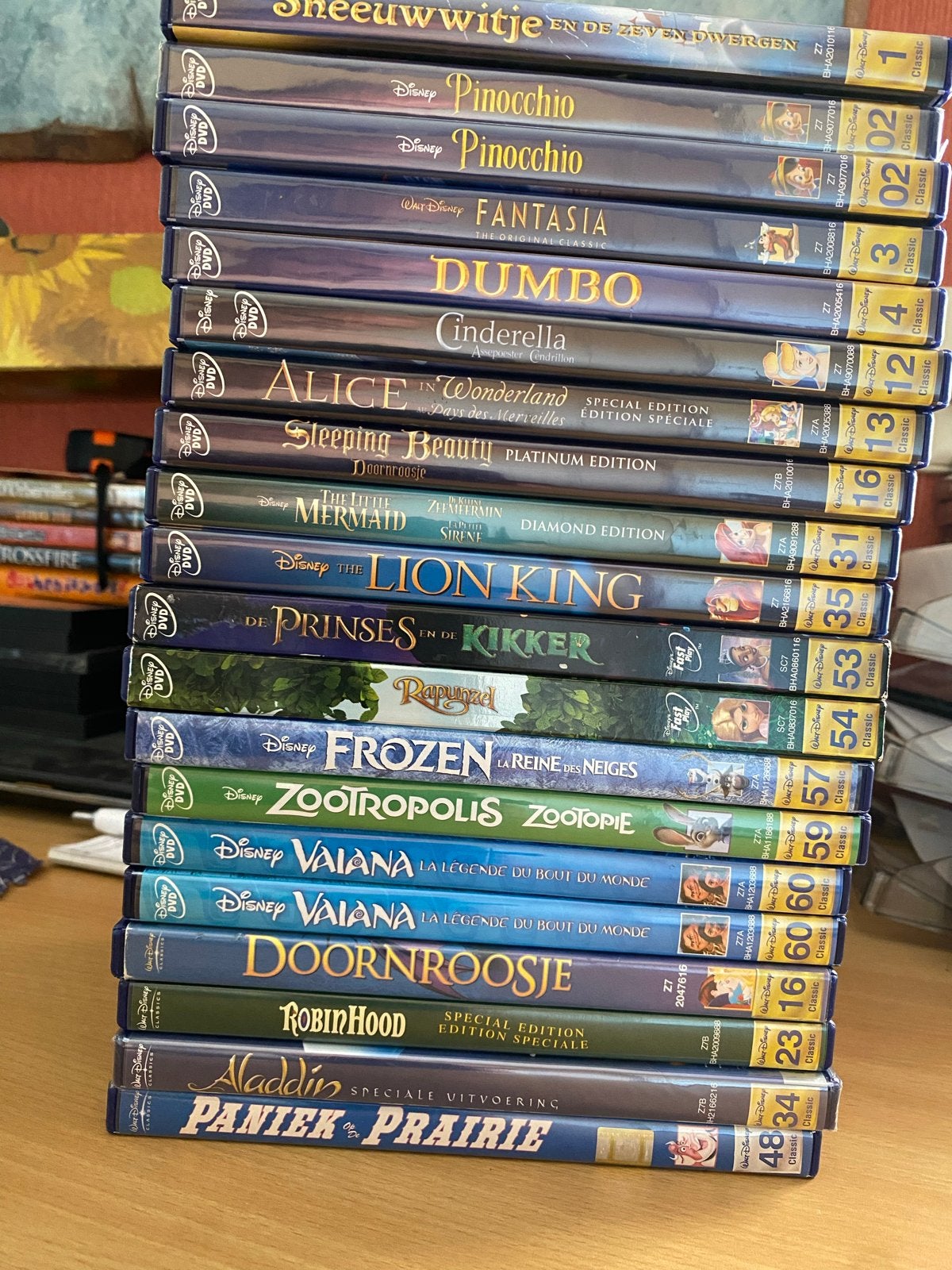 Collectie Disney DVD's (20x genummerd) Klassiekers en meer, Gebruikt, Animatie, Alle leeftijden, Nederlands