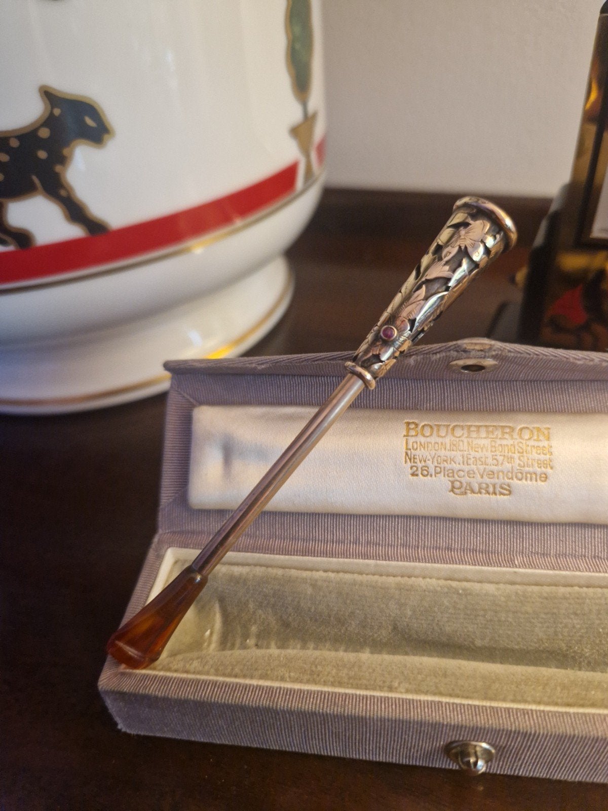 Boucheron sigaretenhouder, Antiek en Kunst, Ophalen of Verzenden, Goud