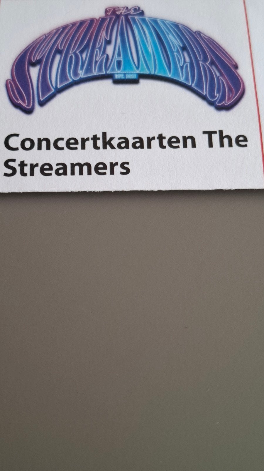 The Streamers 2 zitplaatsen 20-9-2026 20.00 uur, Tickets en Kaartjes, Evenementen en Festivals, Twee personen