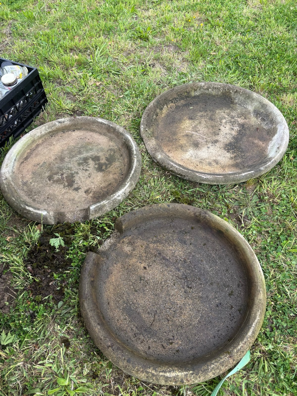 3x grote betonnen schaal, waterval schaal, drinkbak, Tuin en Terras, Bloembakken en Plantenbakken, Gebruikt, Minder dan 30 cm