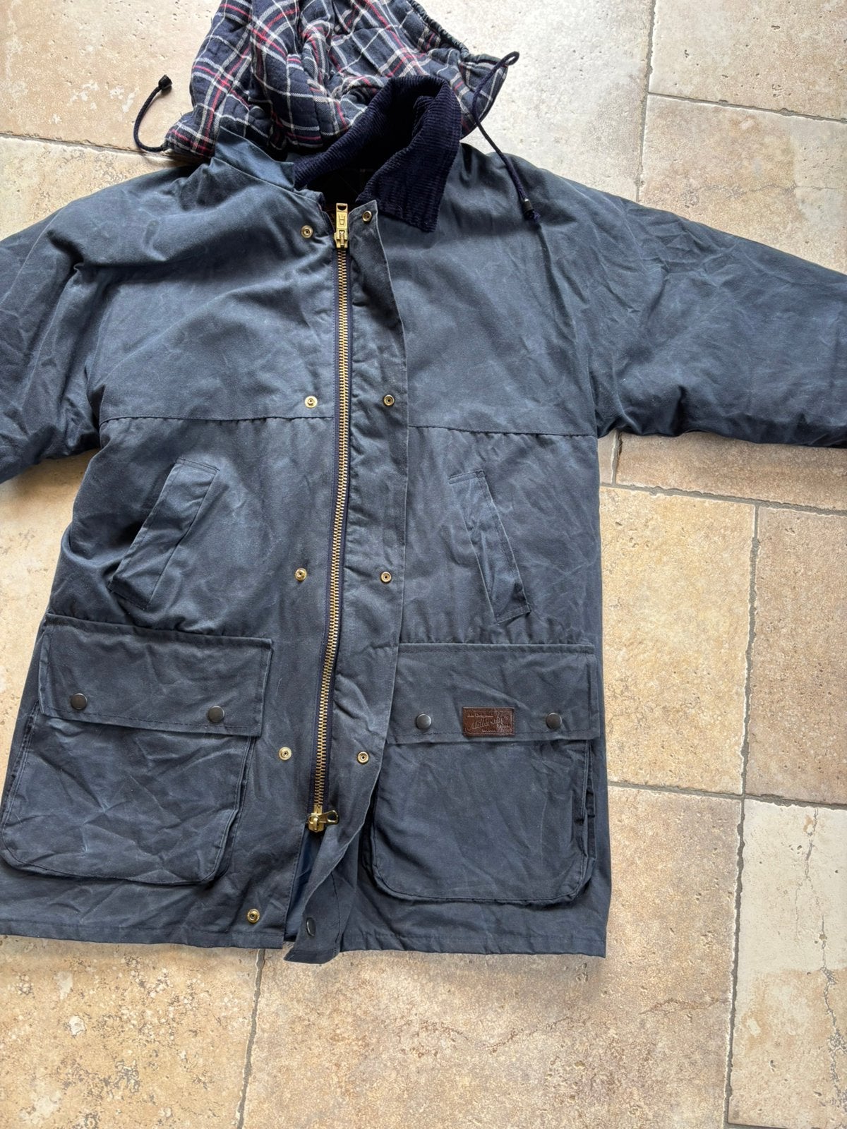 Richmond Forest wax jas- waxcoat donkerblauw maat M, Ophalen of Verzenden, Gedragen, Maat 38/40 (M), Blauw