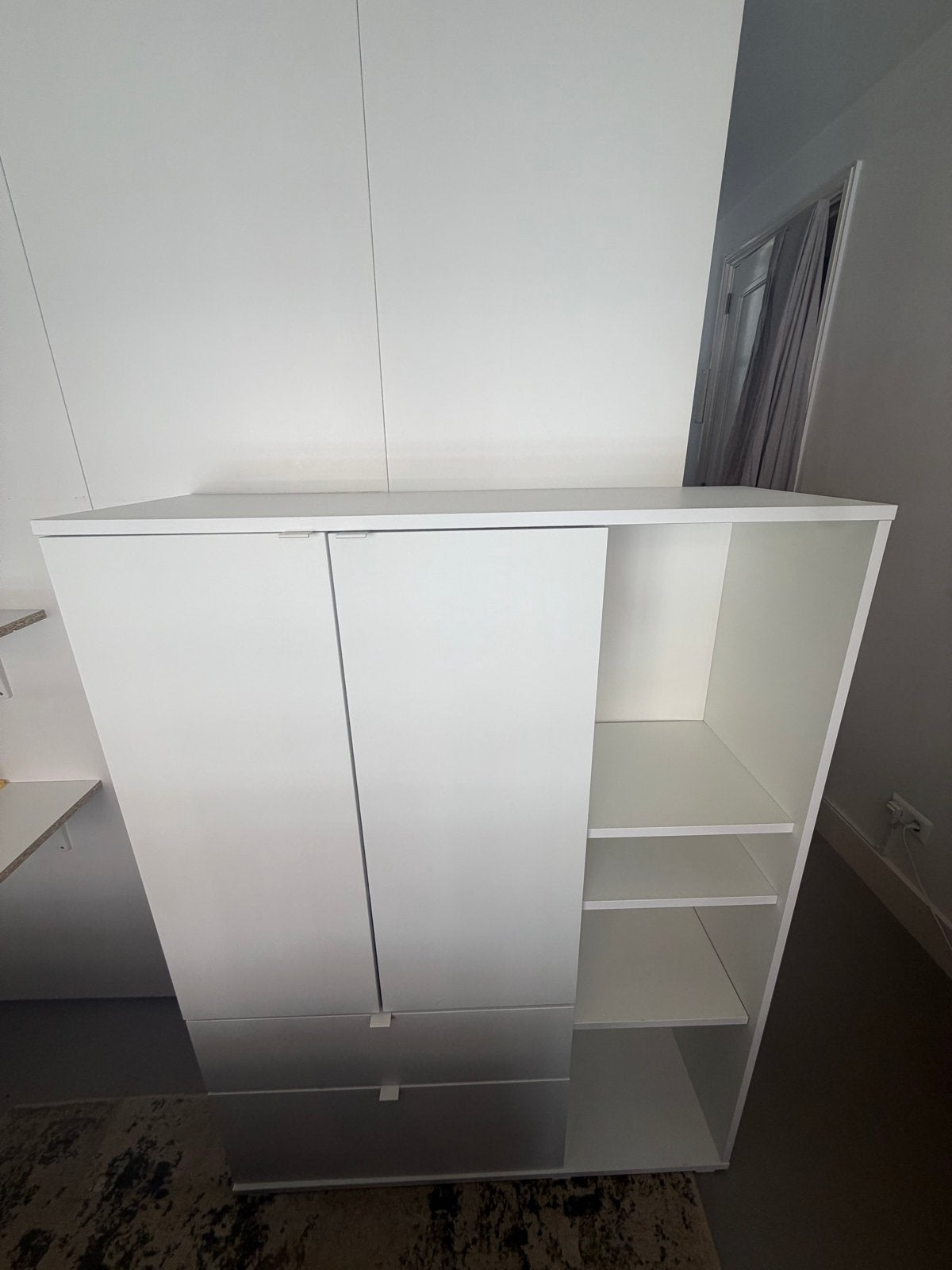 IKEA VIHALS Opbergmeubel wit, 105x37x140 cm, Ophalen, 100 tot 150 cm, Zo goed als nieuw, Met lade(s)