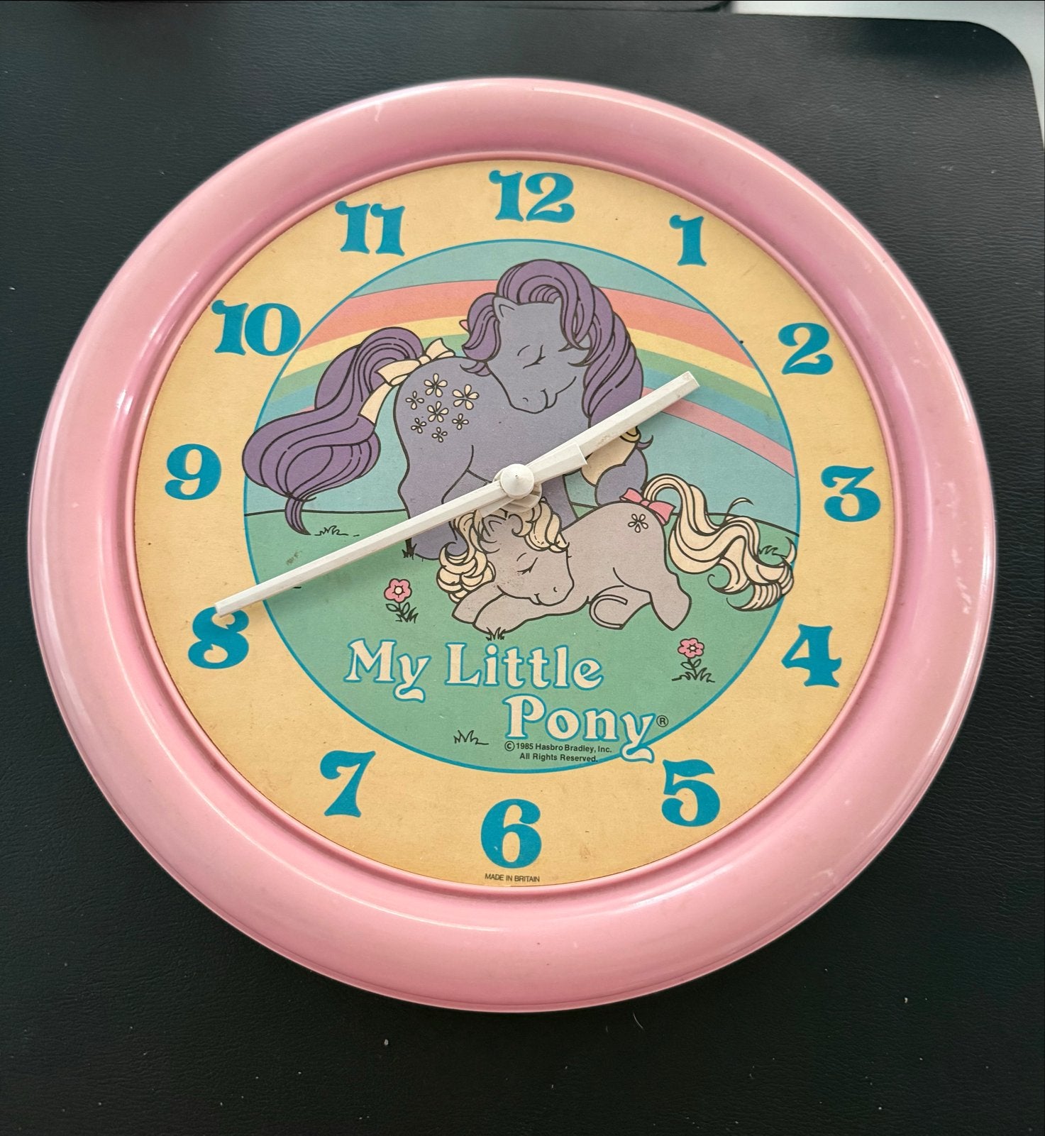 Vintage My Little Pony MLP klok 1986 Hasbro - 25 cm, Vintage, Analoog, Werkt op batterijen, Ophalen of Verzenden