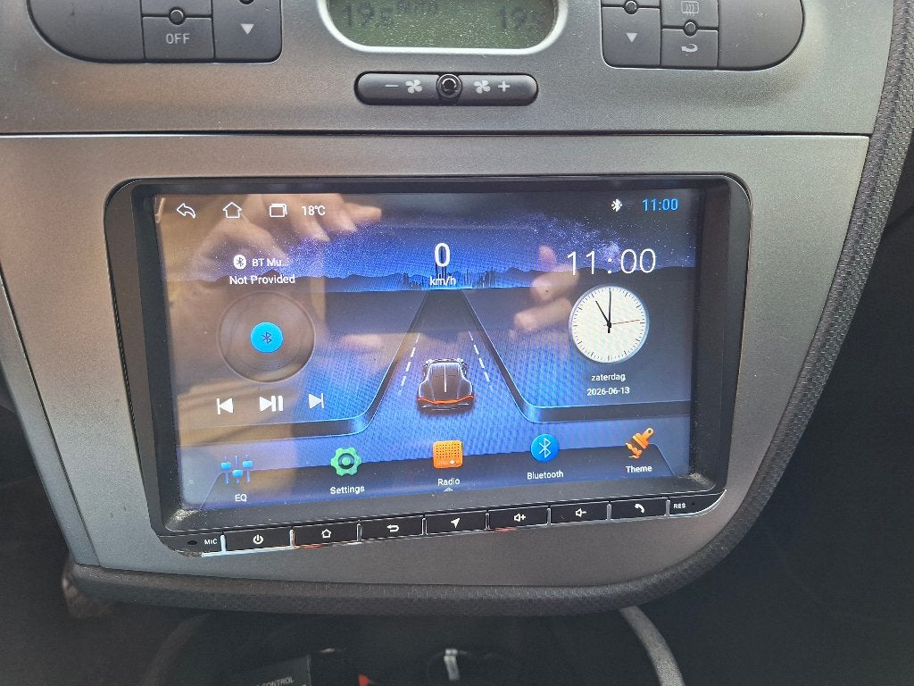 Android radio 2 din met front voor Seat Leon MK2 incl camera, Auto diversen, Ophalen of Verzenden, Gebruikt