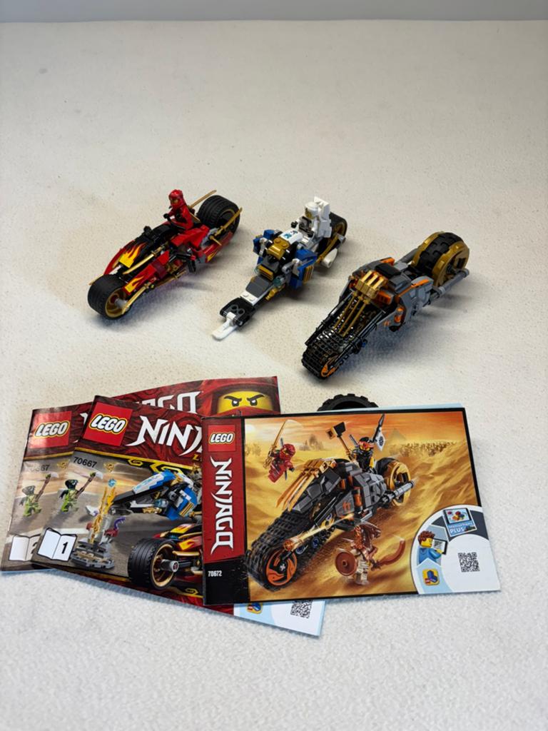 Lego Ninjago motoren met instructies (zonder dozen), Gebruikt, Lego, Ophalen of Verzenden, Compleet