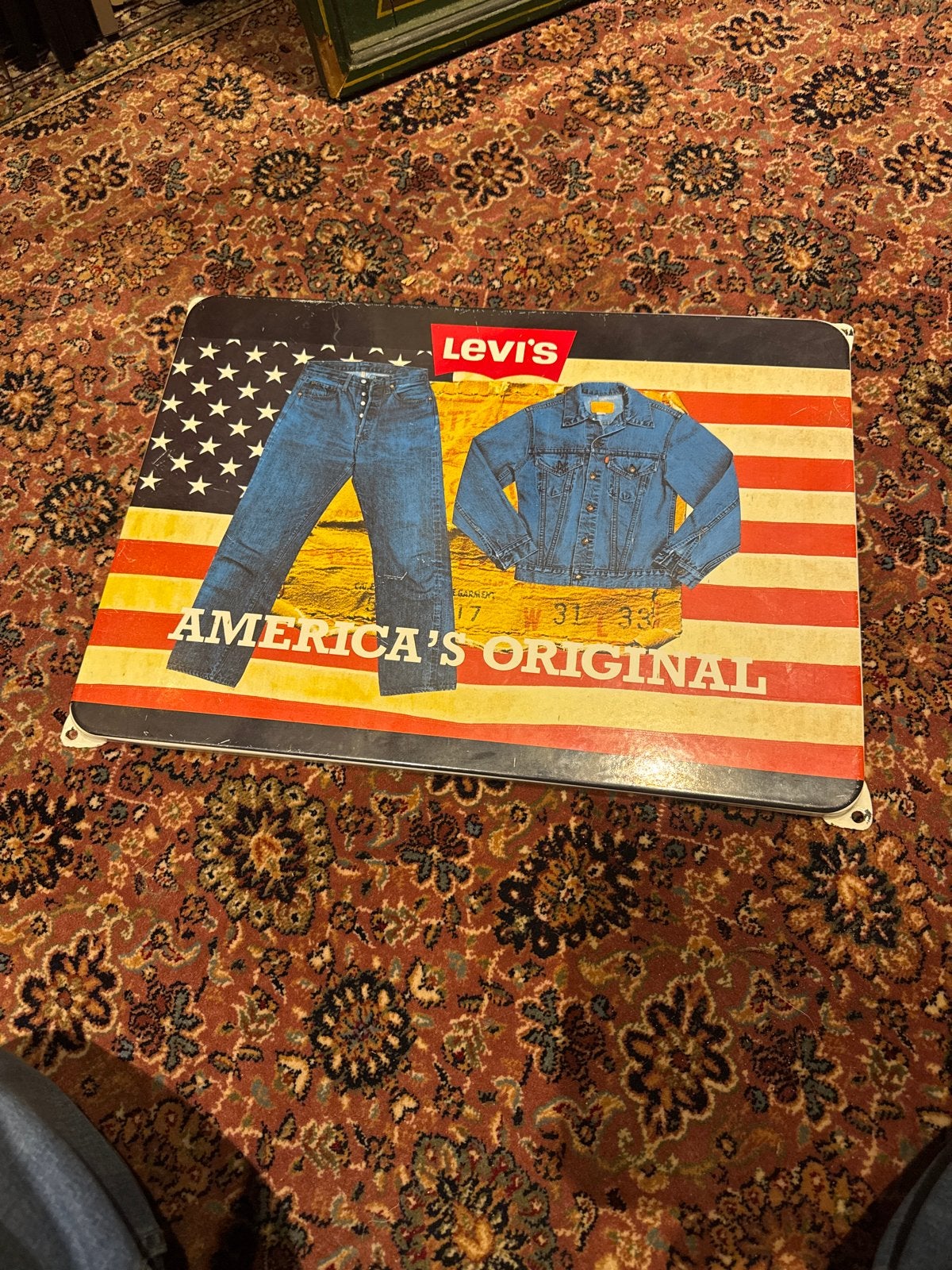 Vintage Levi's Emaille Reclamebord - America's Original, Ophalen of Verzenden