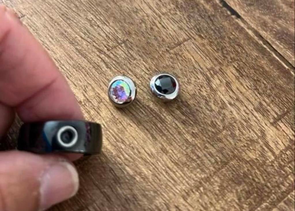 Melano Ceramic ring zwart, maat 54 met 2 kristallen, Met kristal, Overige materialen, Zwart, Ophalen of Verzenden