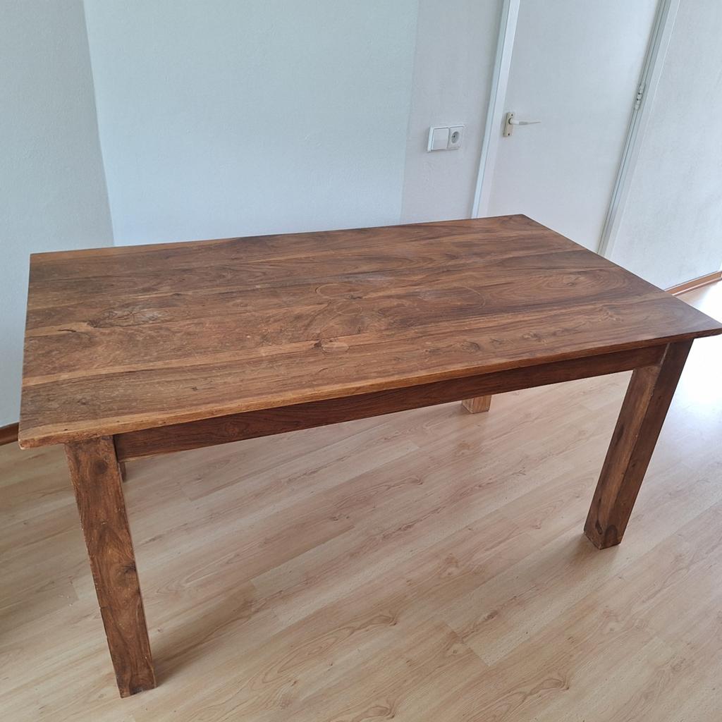 Massiefhouten eettafel 160 x 90 cm, Ophalen of Verzenden, Rechthoekig, 150 tot 200 cm, 50 tot 100 cm