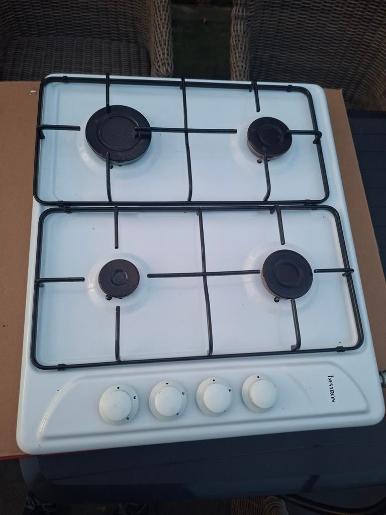 Bestron 4-pits gasstel - Wit, compact en functioneel, Witgoed en Apparatuur, Kookplaten, Ophalen, Gebruikt, 4 kookzones, Gas