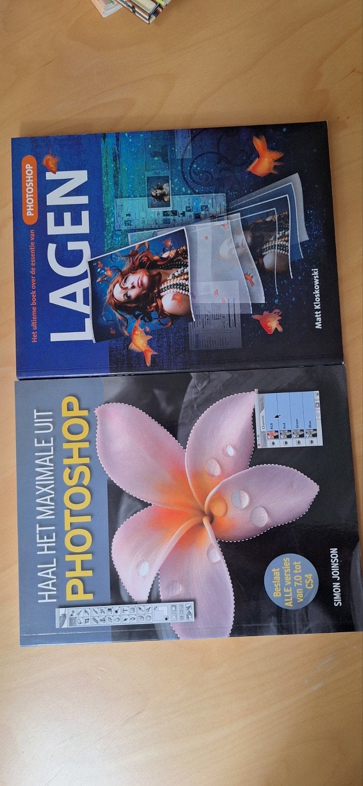 2x Photoshop Boeken: Lagen & Haal het Maximale uit Photoshop, Boeken, Ophalen of Verzenden, Zo goed als nieuw, Software, Matt Kloskowski, Simon Joinson