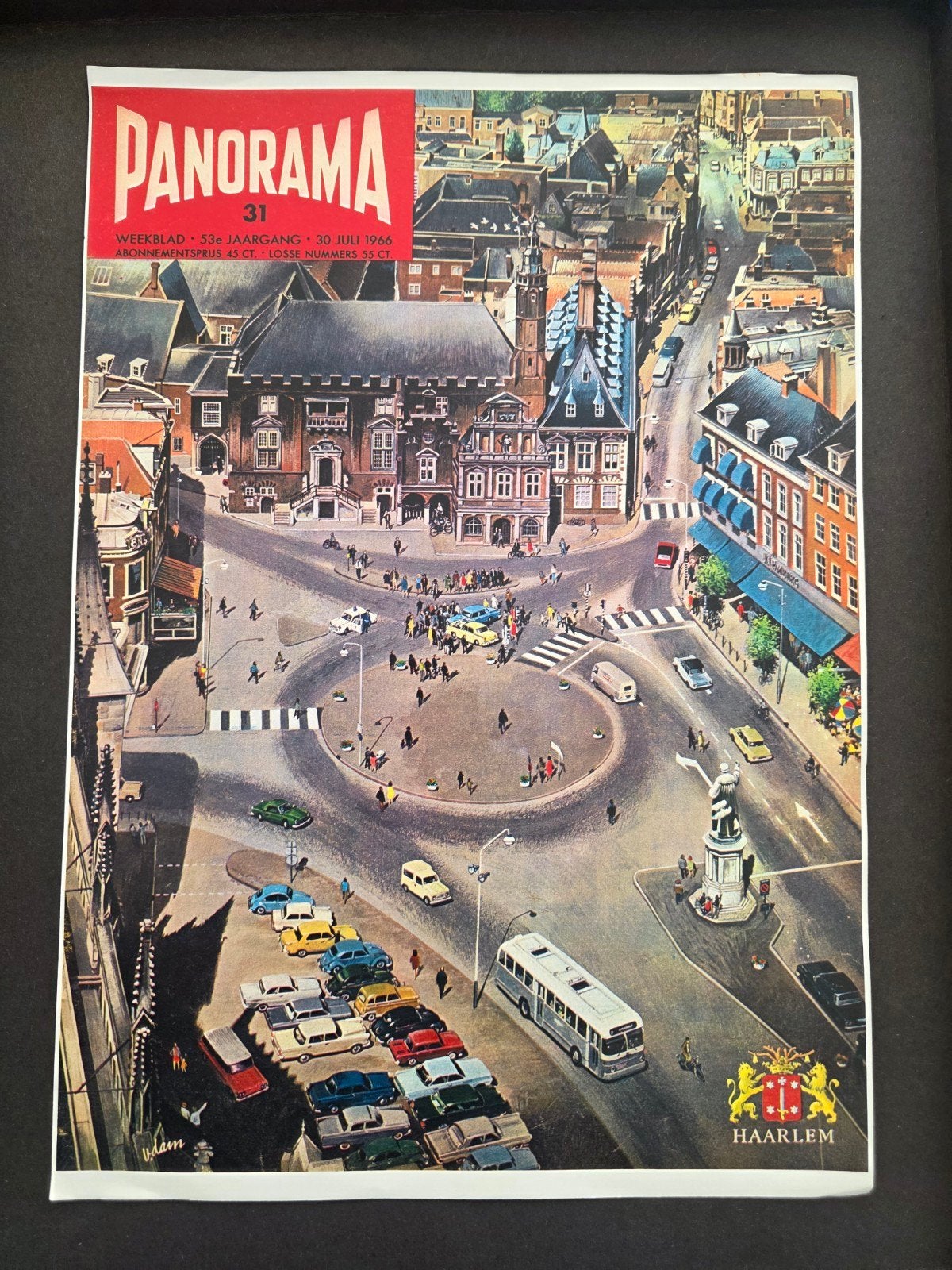 poster van Panorama Haarlem Grote Markt, Ophalen of Verzenden