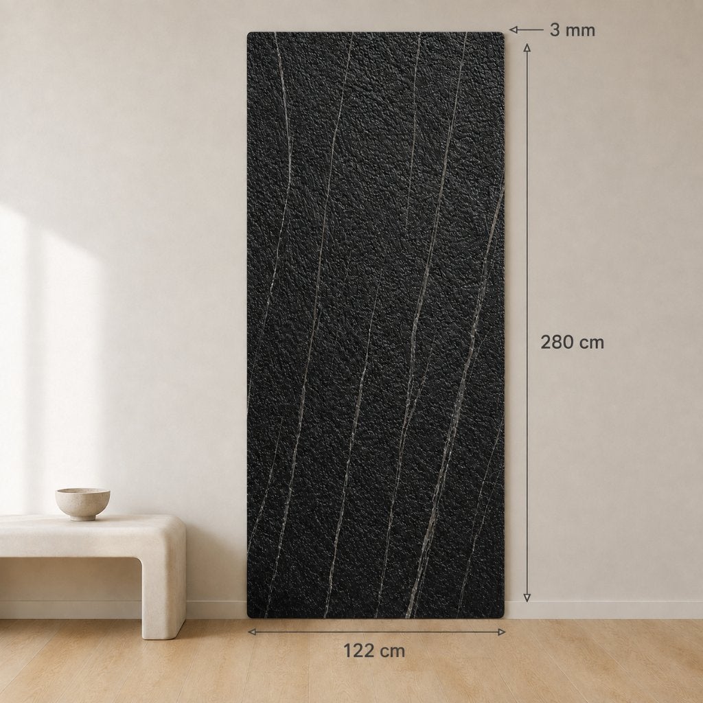 Zwarte SPC-wandpaneel 280122 cm 3 mm Structuurafwerking
