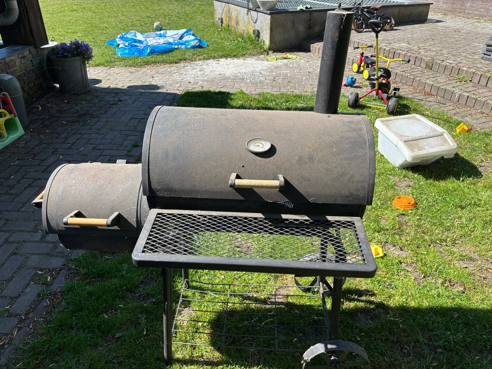 Grote BBQ Smoker Grill - Gebruikt, Ophalen of Verzenden, Gebruikt, Met accessoires