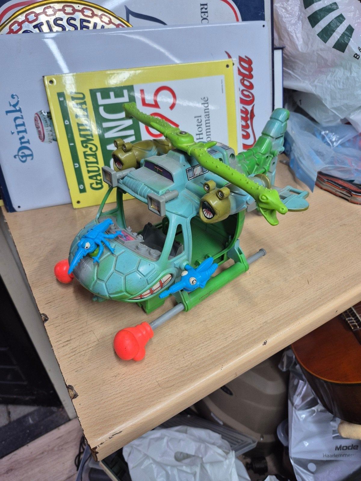 Vintage Teenage Mutant Ninja Turtles Technodrome Helikopter, Ophalen of Verzenden