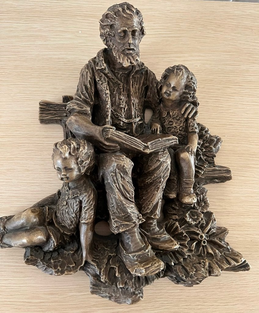 Oud Gipsen Beeld - voor aan de wand, Groep mensen, Gips, Ophalen of Verzenden, Wanddecoratie