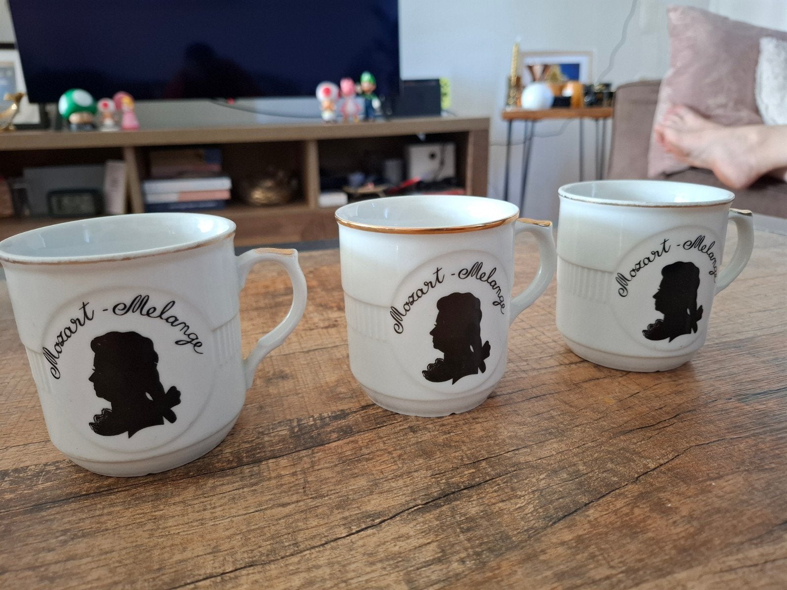 Set van 3 vintage Mozart Melange/Arabia Kaffee mokken, Ophalen of Verzenden