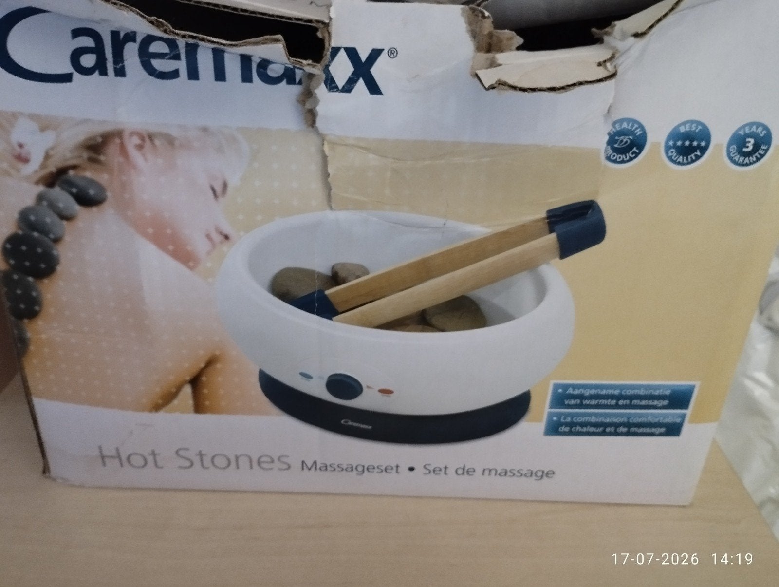 Caremaxx Hotstone Massageset voor thuisgebruik, Sport en Fitness, Massageproducten, Ophalen of Verzenden, Nieuw, Hotstone