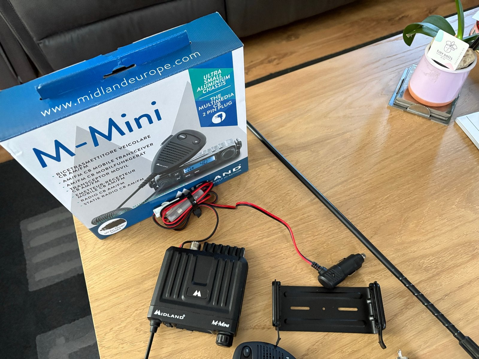 Midland M-Mini CB Radio met Antenne en Accessoires, Telecommunicatie, 5 tot 15 km, Ophalen of Verzenden, Zo goed als nieuw, Portofoon of Walkie-talkie