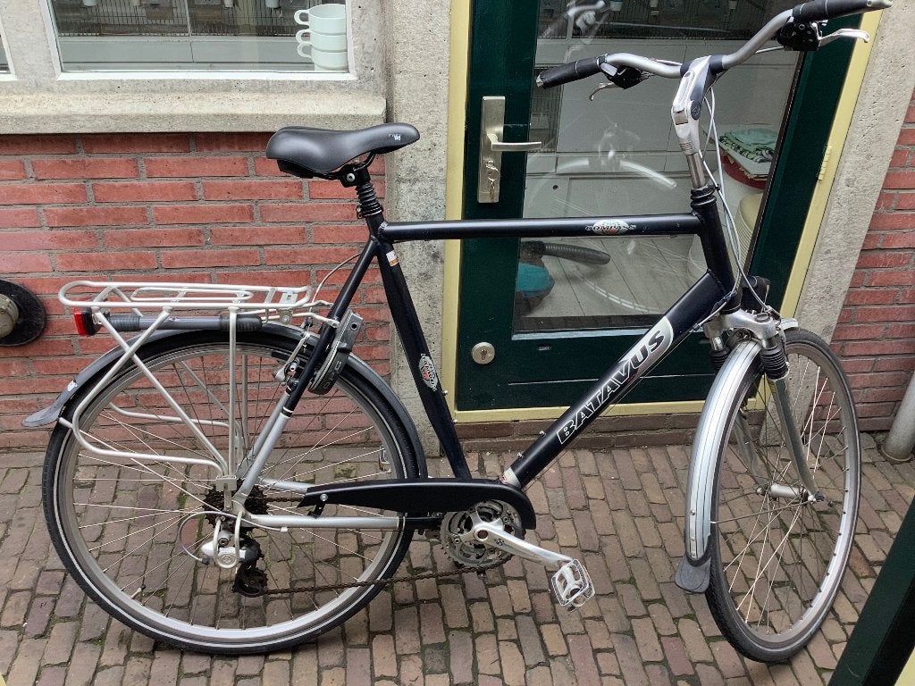 Batavus compass herenfiets met hoog frame, Fietsen en Brommers, Ophalen, Gebruikt, Velgrem, Versnellingen
