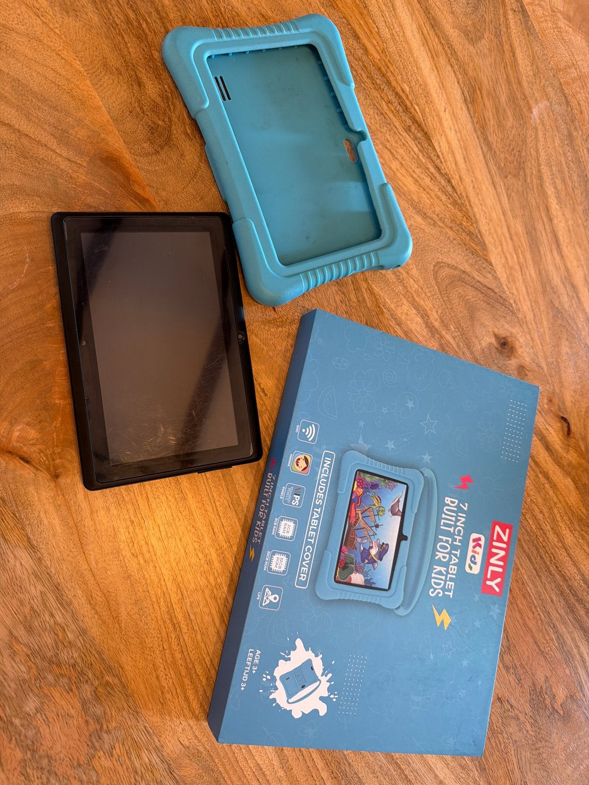 Zinly 7 inch kindertablet met hoesje, Ophalen, Gebruikt, Gps, Wi-Fi