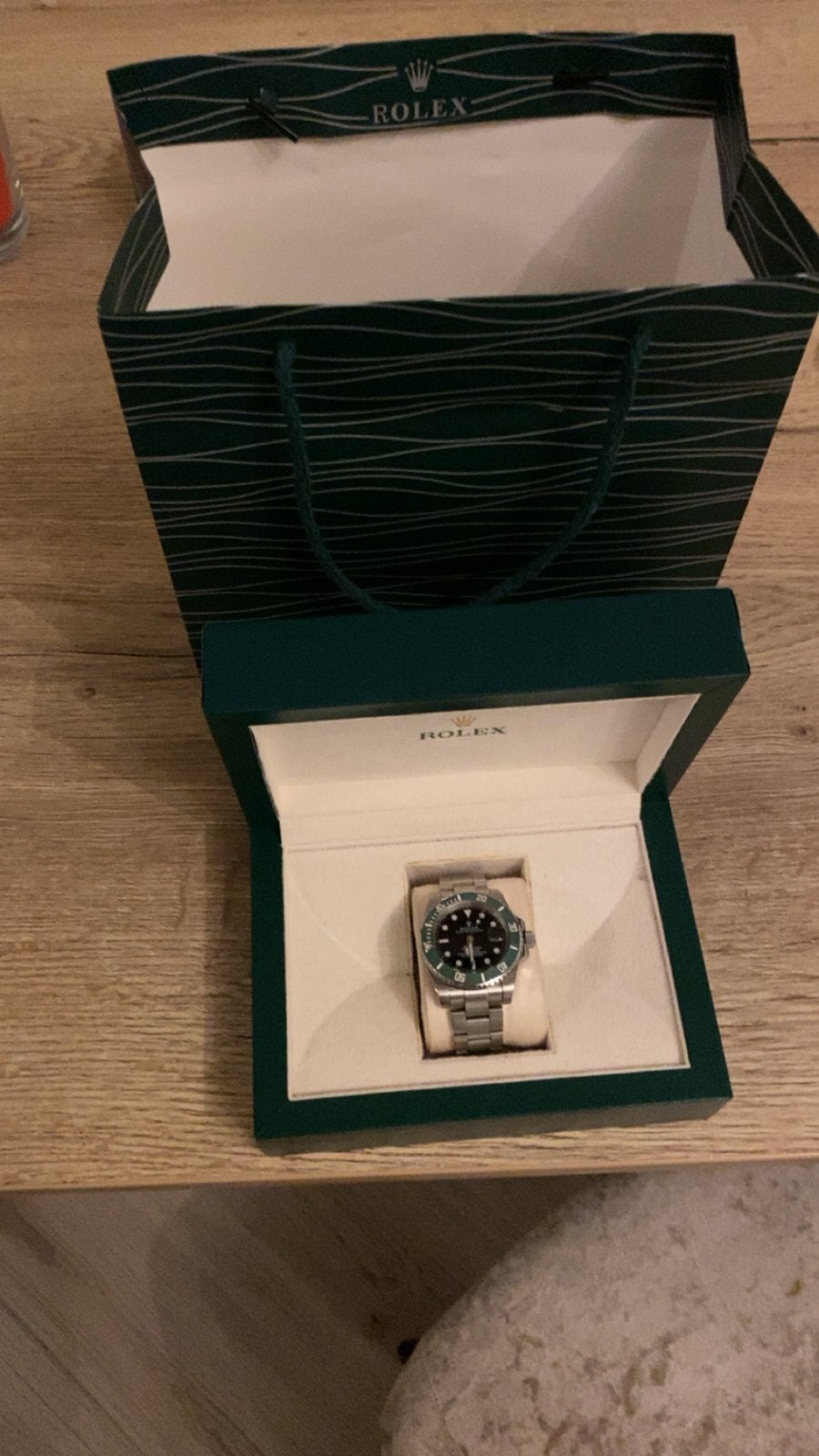 Rolex Submariner Kermit Zilver Groen horloge met toebehoren, Polshorloge, Nieuw, Ophalen of Verzenden, Rolex